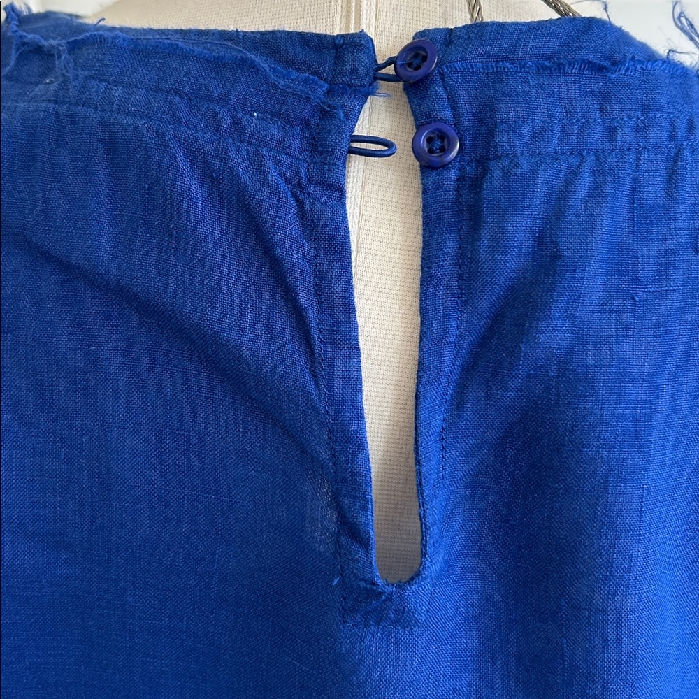 APIECE APART-  Delle tee- royal blue linen top - Picture 7 of 11